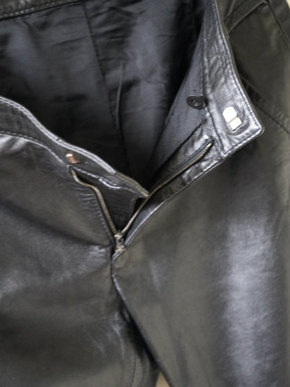 2001 Gucci by Tom Ford Leather Pants Double Side Zip