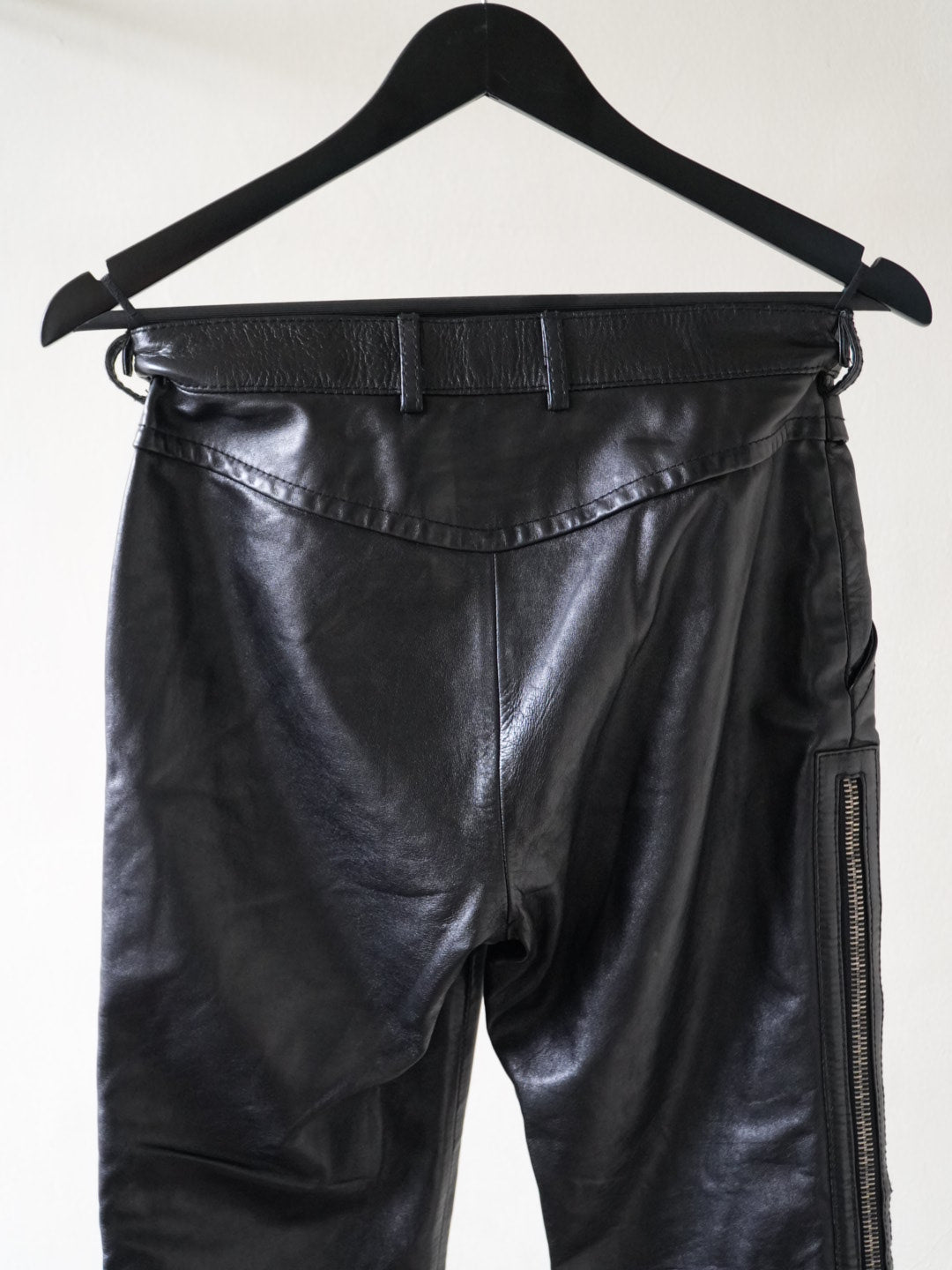 2001 Gucci by Tom Ford Leather Pants Double Side Zip