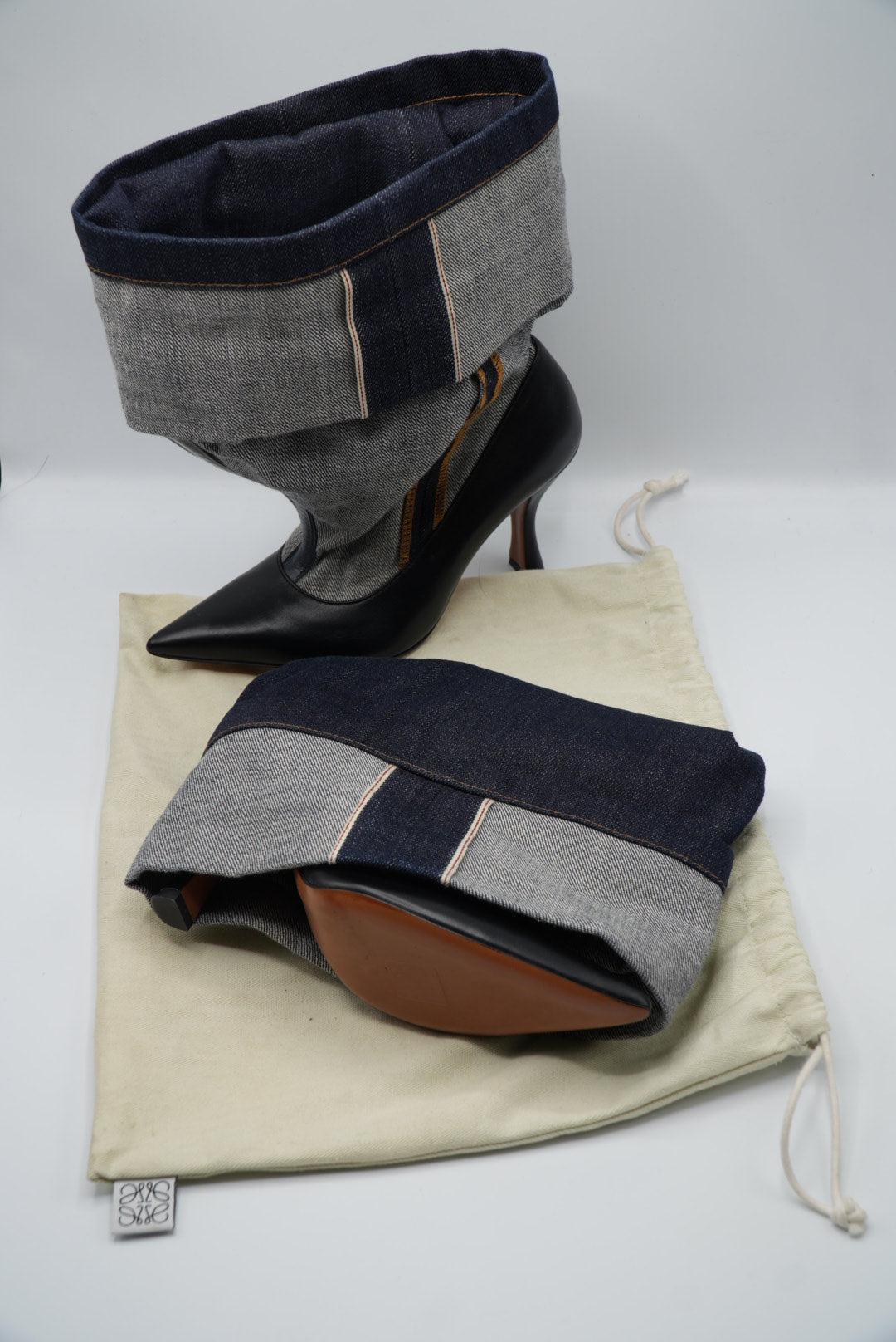 Loewe Dark Denim Foldover Boots