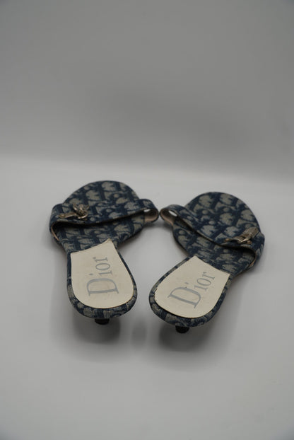 Vintage Christian Dior Canvas Monogram Heels with a Lock