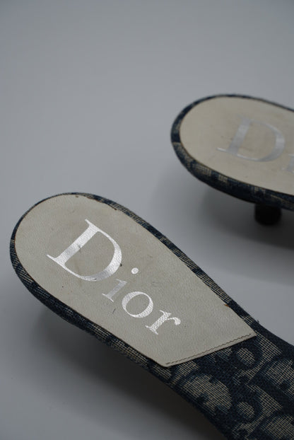 Vintage Christian Dior Canvas Monogram Heels with a Lock