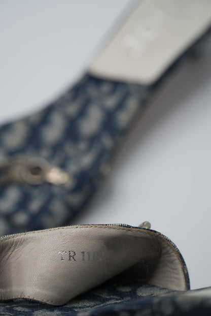 Vintage Christian Dior Canvas Monogram Heels with a Lock