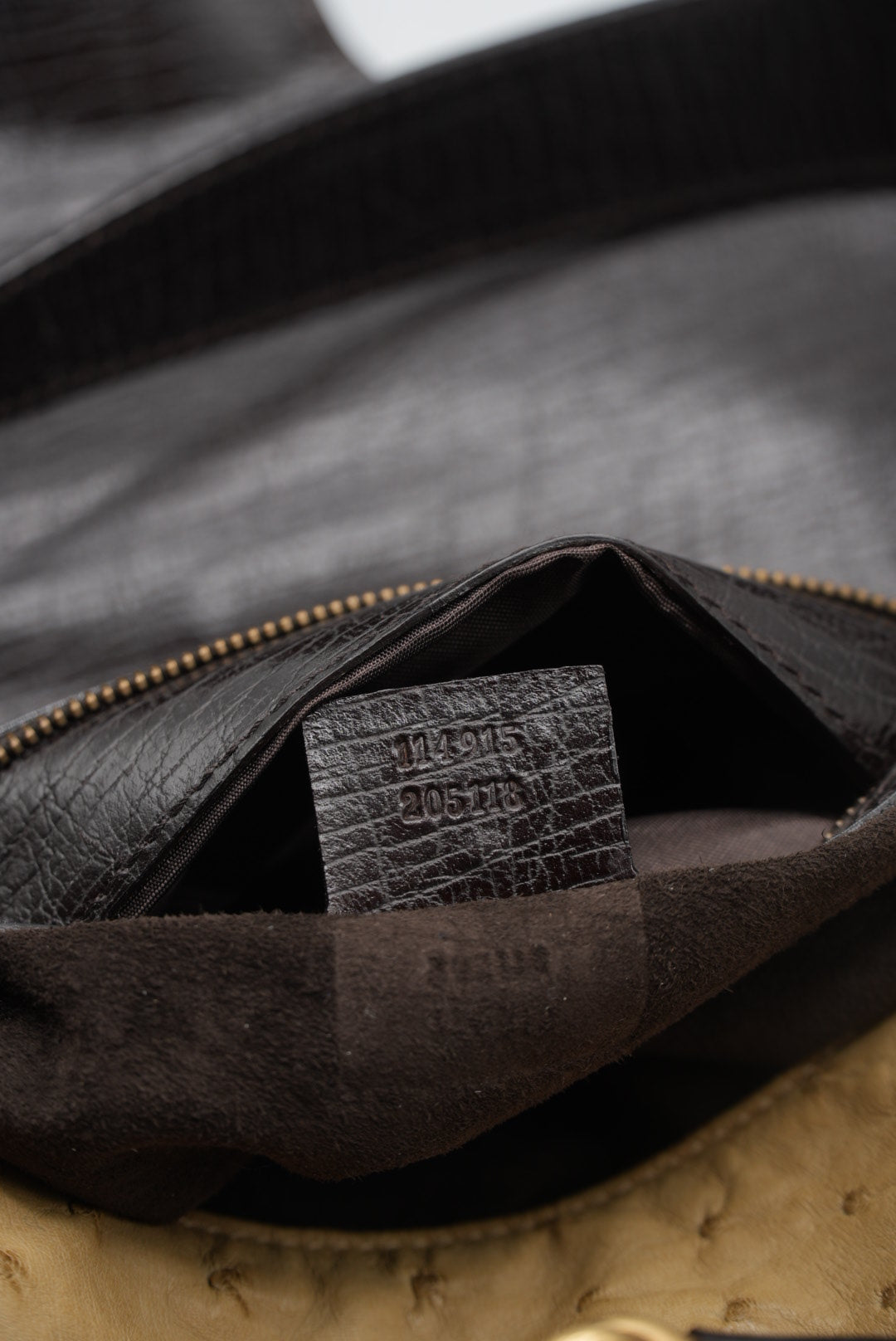 Gucci by tom ford Brown Ostrich Horsebit Shoulder Bag