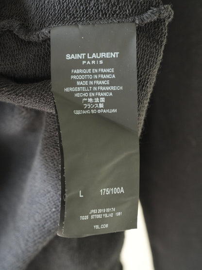 Saint Laurent Black Rive Gauche Logo Small Stars Hoodie