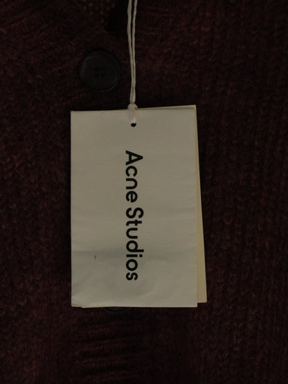 Acne Studios Burgundy Sprayed Finish Cardigan