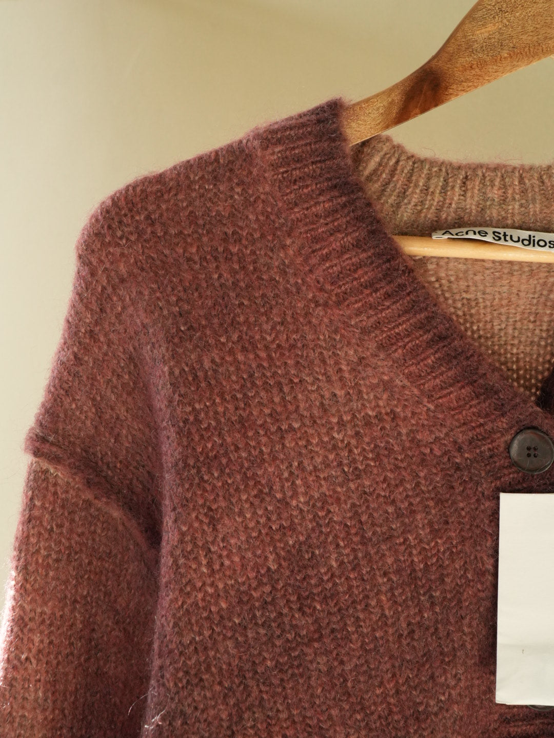 Acne Studios Burgundy Sprayed Finish Cardigan