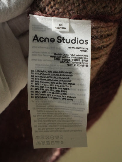 Acne Studios Burgundy Sprayed Finish Cardigan