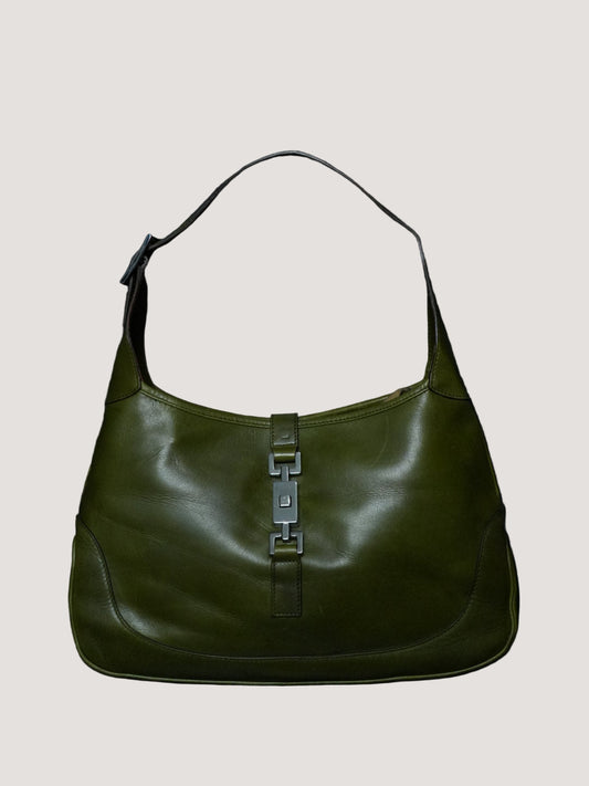 Gucci Jackie Green Leather Handbag