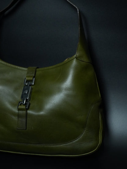 Gucci Jackie Green Leather Handbag