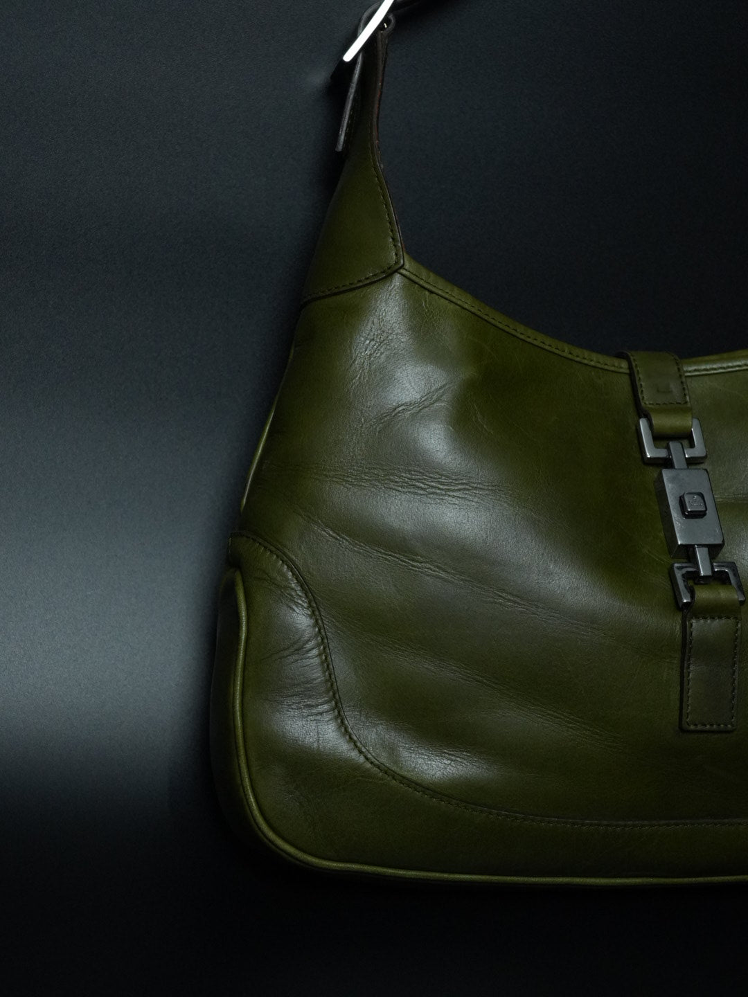 Gucci Jackie Green Leather Handbag