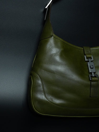 Gucci Jackie Green Leather Handbag