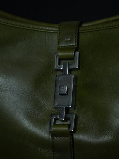 Gucci Jackie Green Leather Handbag