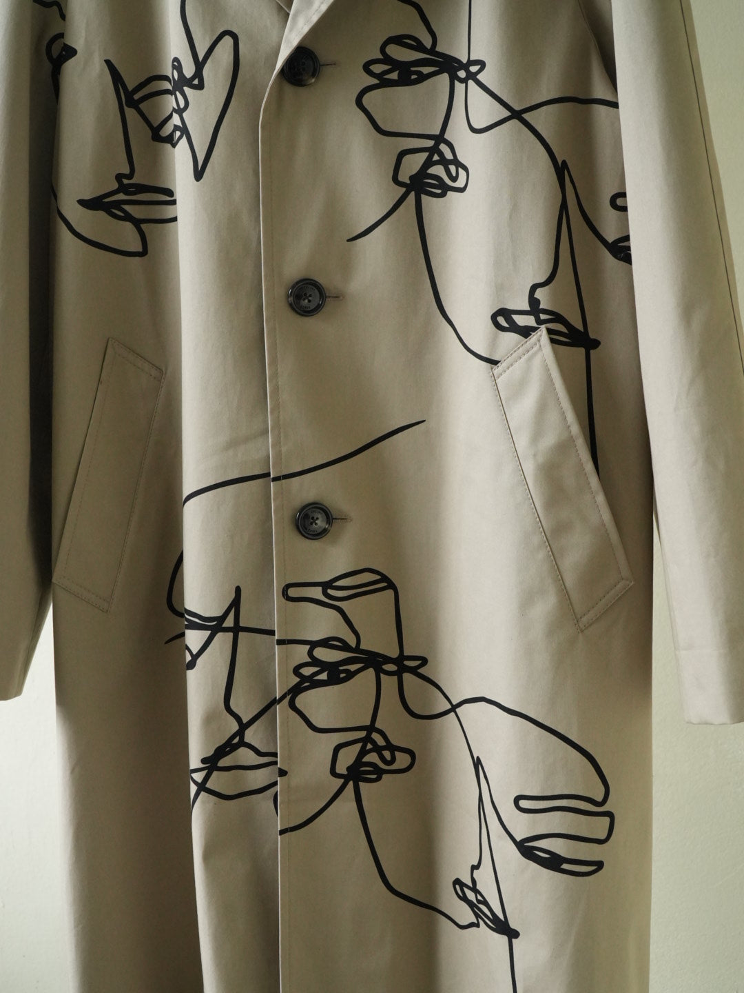 Celine Printed Cotton-Gabardine Trench Coat In Neutrals