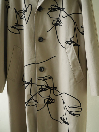 Celine Printed Cotton-Gabardine Trench Coat In Neutrals