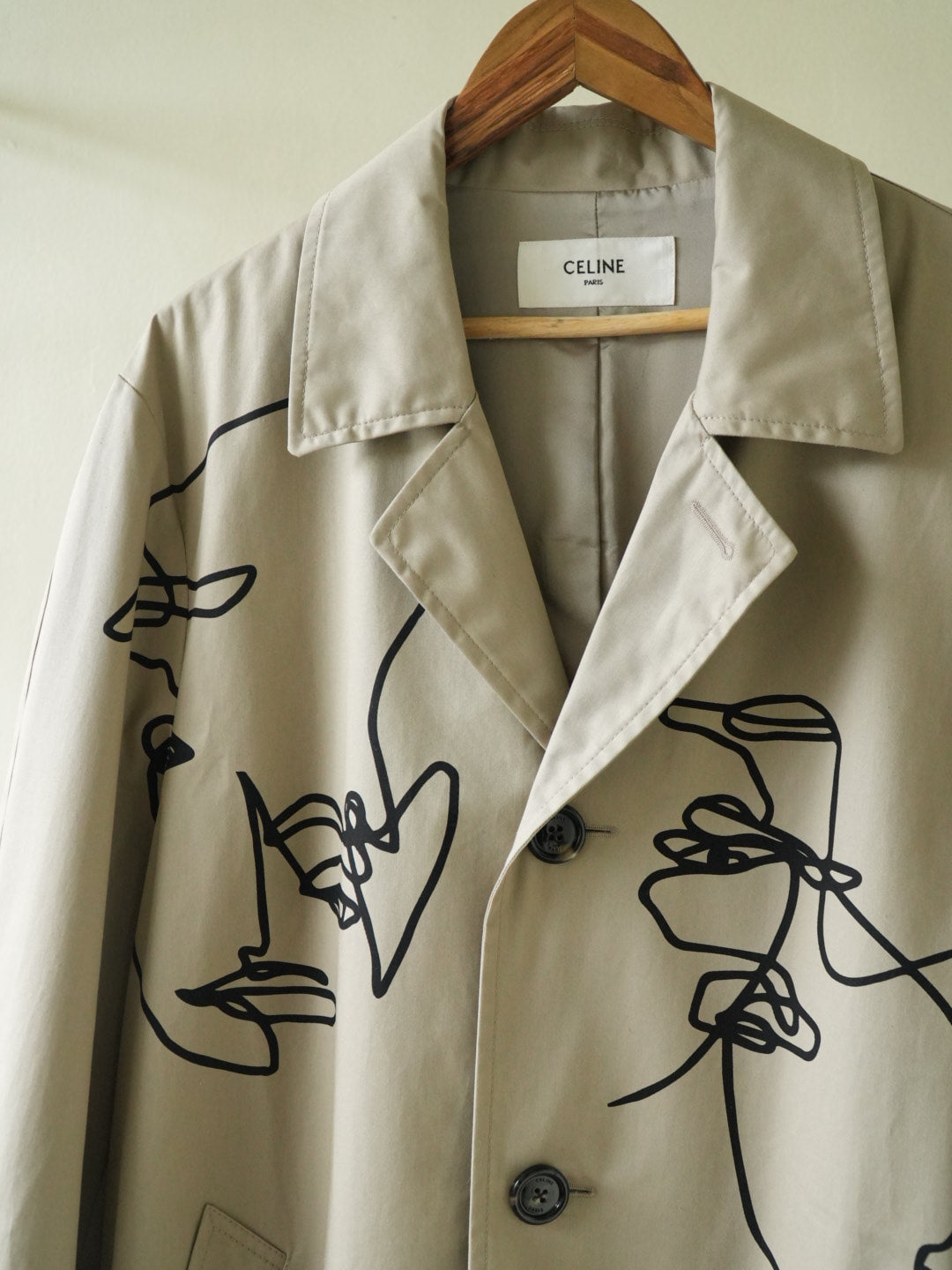 Celine Printed Cotton-Gabardine Trench Coat In Neutrals
