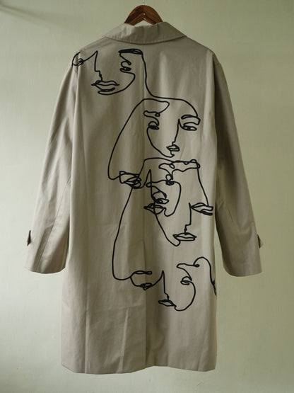 Celine Printed Cotton-Gabardine Trench Coat In Neutrals