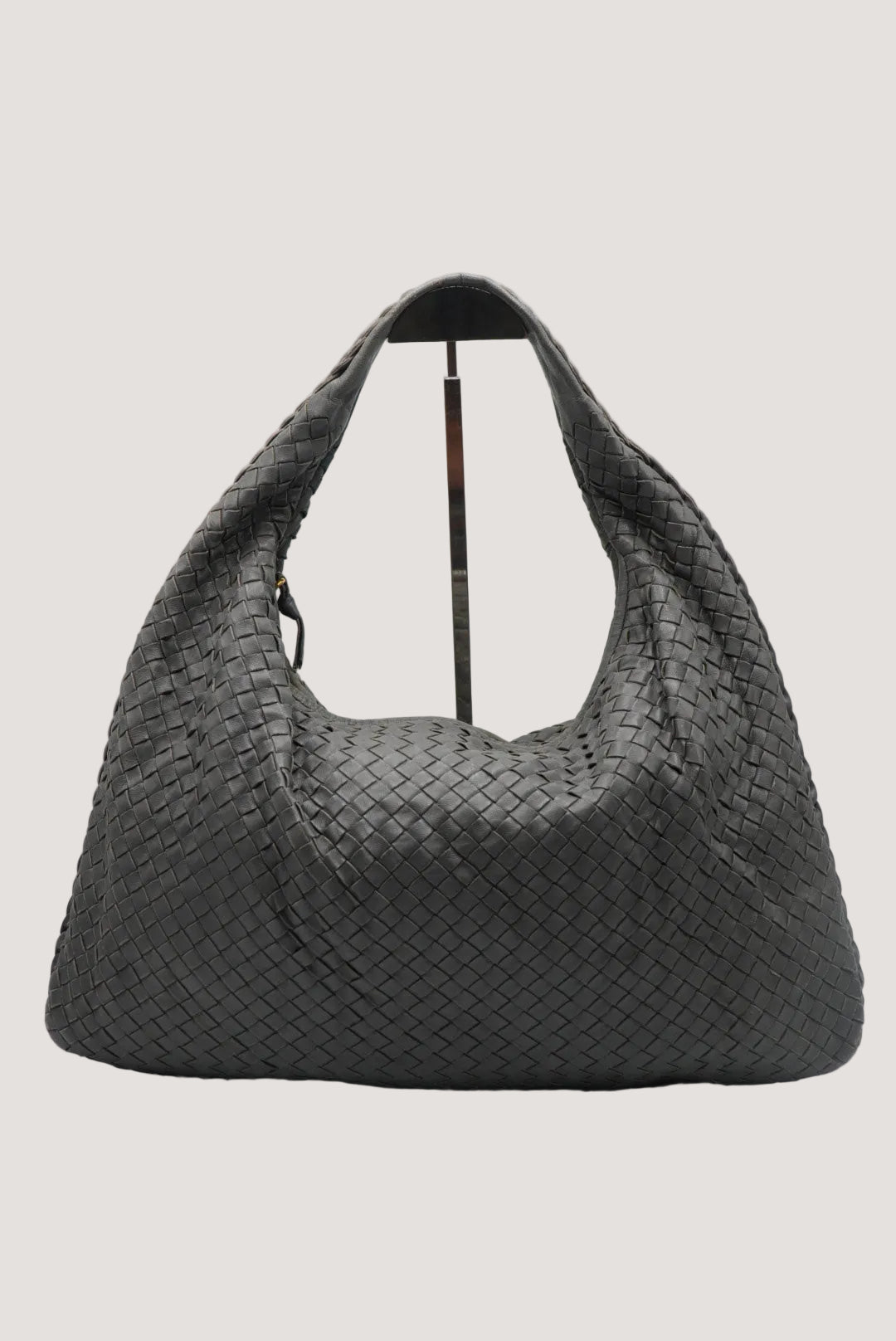 Bottega Veneta Large Dark Grey Intrecciato Woven Nappa Hobo