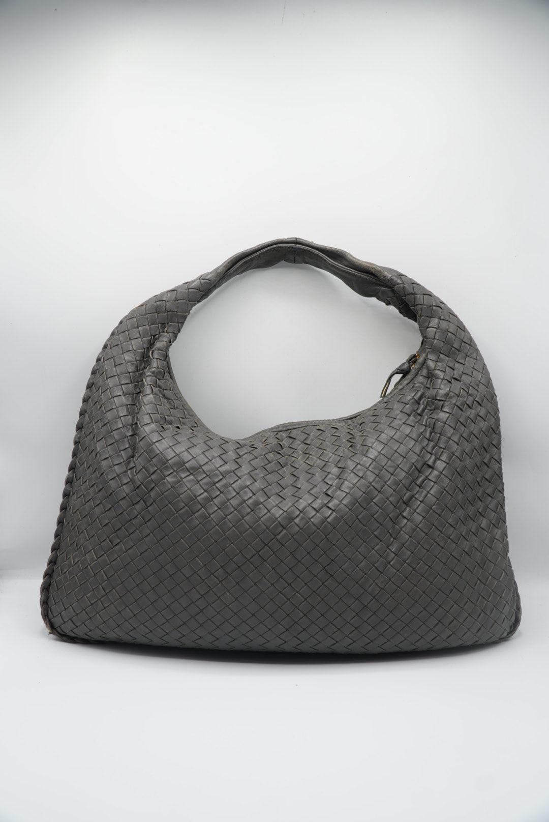 Bottega Veneta Large Dark Grey Intrecciato Woven Nappa Hobo