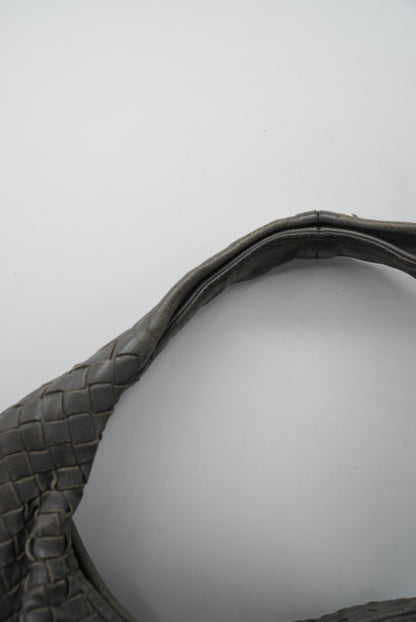 Bottega Veneta Large Dark Grey Intrecciato Woven Nappa Hobo