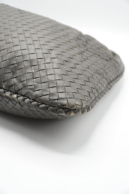 Bottega Veneta Large Dark Grey Intrecciato Woven Nappa Hobo