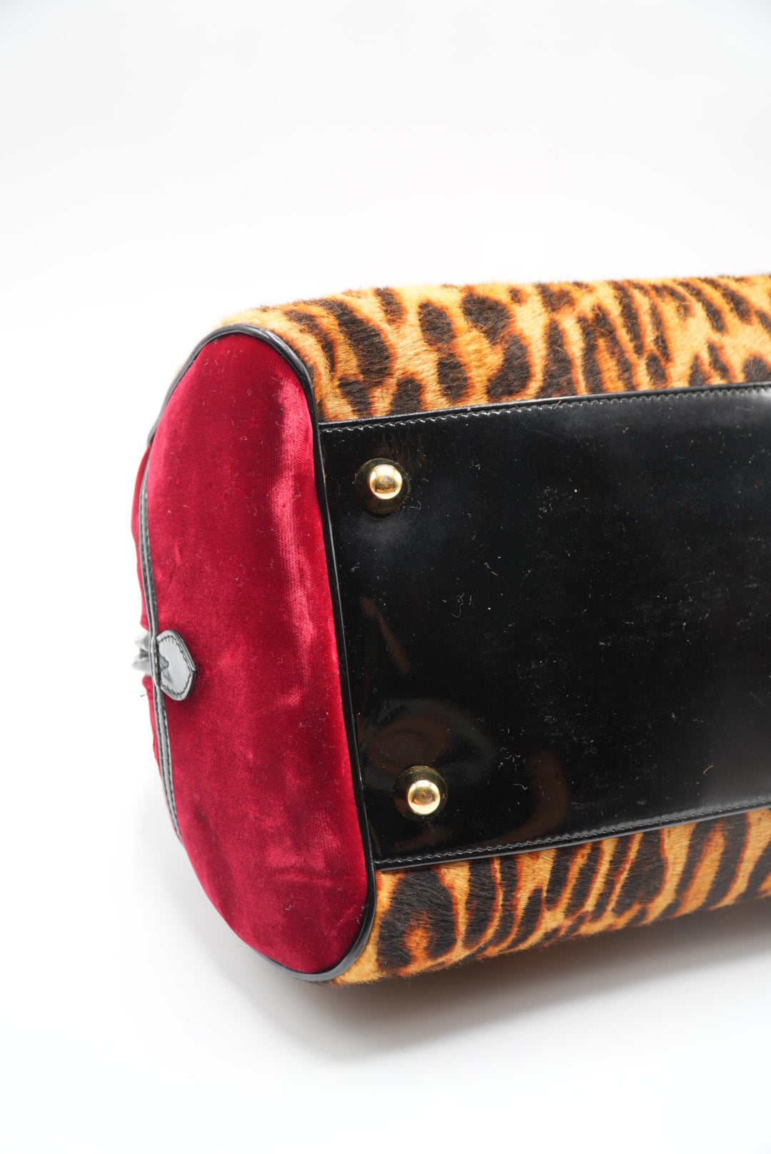 Christian Dior Gambler Dice Leopard Ponyhair Bowler Bag