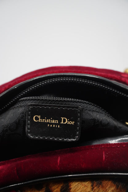 Christian Dior Gambler Dice Leopard Ponyhair Bowler Bag
