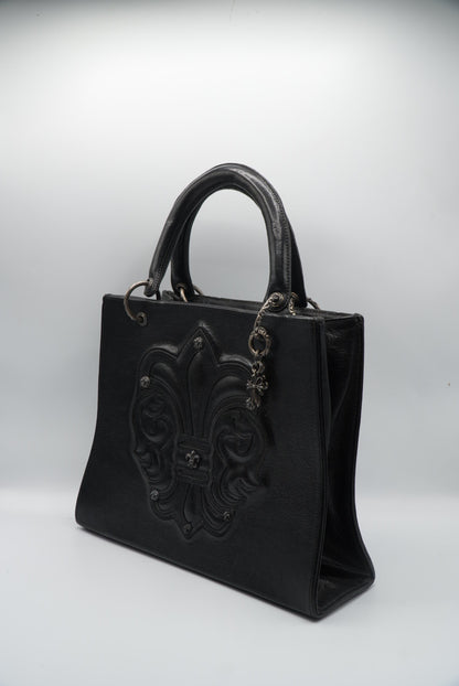 Chrome Hearts 90s Grained Calfskin Fleur De Lis Leather Bag