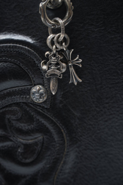 Chrome Hearts 90s Grained Calfskin Fleur De Lis Leather Bag