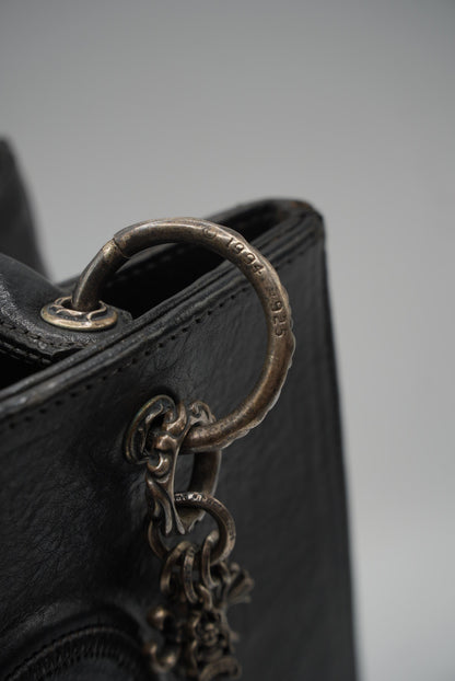 Chrome Hearts 90s Grained Calfskin Fleur De Lis Leather Bag