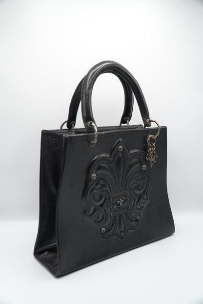 Chrome Hearts 90s Grained Calfskin Fleur De Lis Leather Bag
