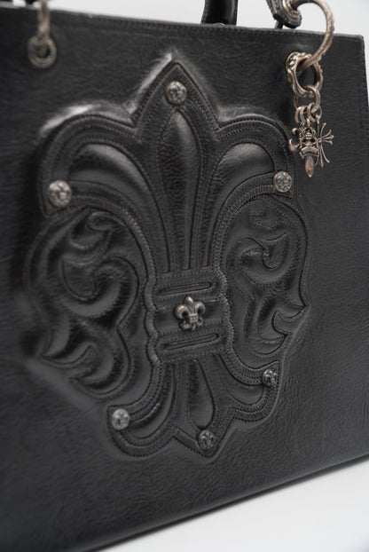Chrome Hearts 90s Grained Calfskin Fleur De Lis Leather Bag
