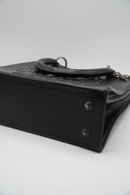 Chrome Hearts 90s Grained Calfskin Fleur De Lis Leather Bag