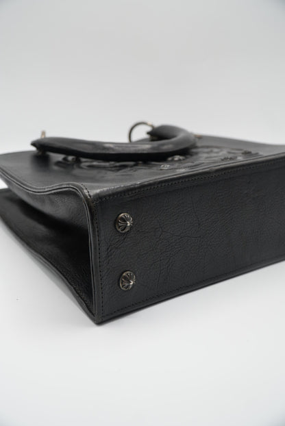 Chrome Hearts 90s Grained Calfskin Fleur De Lis Leather Bag