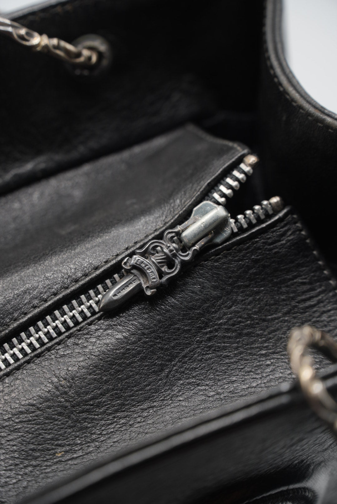 Chrome Hearts 90s Grained Calfskin Fleur De Lis Leather Bag
