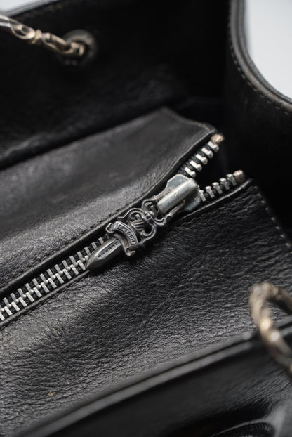 Chrome Hearts 90s Grained Calfskin Fleur De Lis Leather Bag