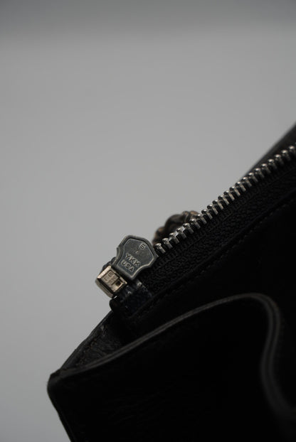 Chrome Hearts 90s Grained Calfskin Fleur De Lis Leather Bag