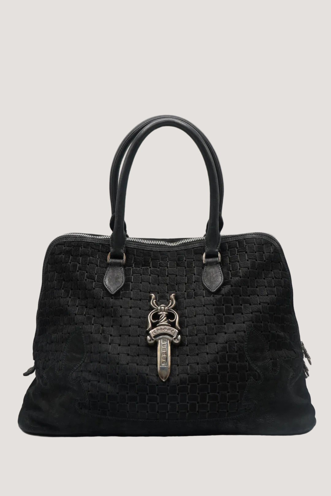 Chrome Hearts 90s Ponyhair Dagger Embelished Woven Handbag