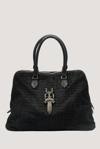 Chrome Hearts 90s Ponyhair Dagger Embelished Woven Handbag