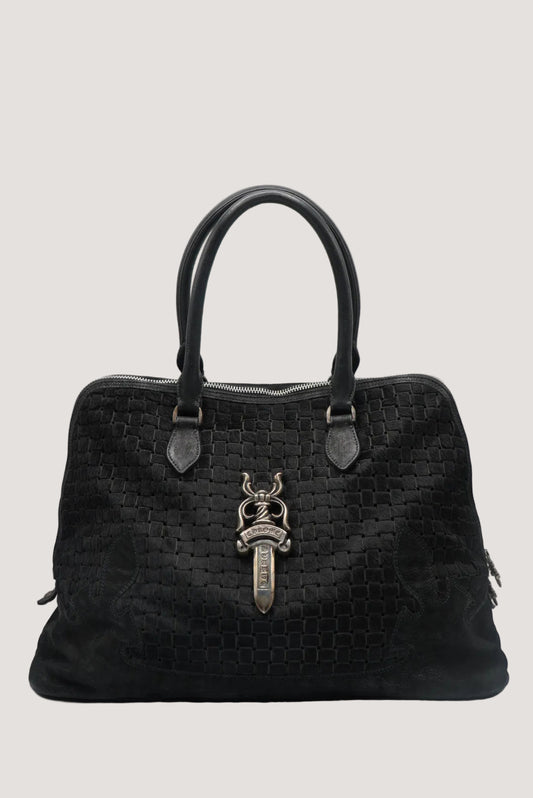 Chrome Hearts 90s Ponyhair Dagger Embelished Woven Handbag