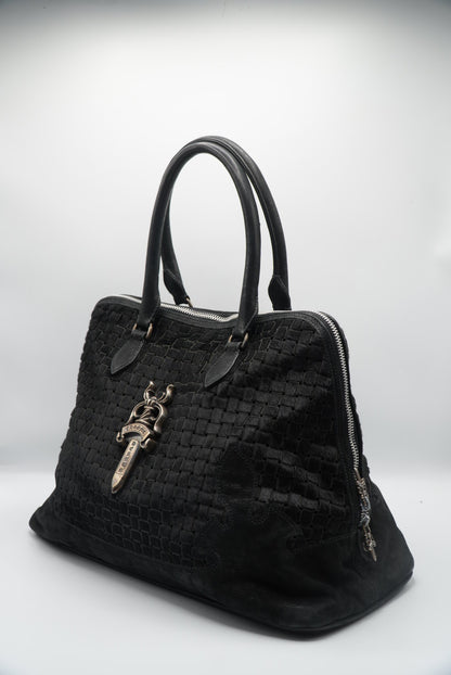 Chrome Hearts 90s Ponyhair Dagger Embelished Woven Handbag