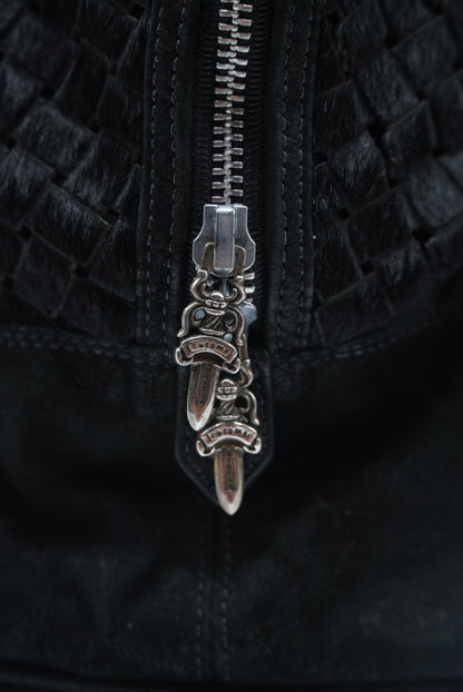 Chrome Hearts 90s Ponyhair Dagger Embelished Woven Handbag