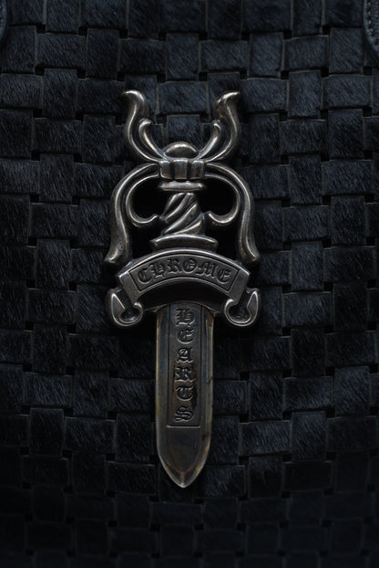 Chrome Hearts 90s Ponyhair Dagger Embelished Woven Handbag