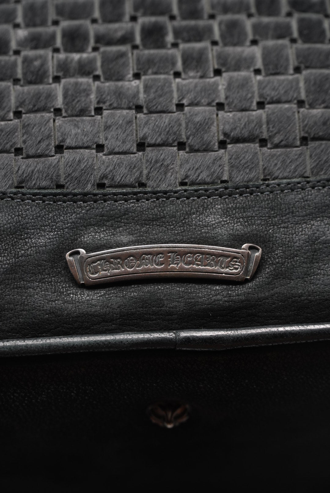 Chrome Hearts 90s Ponyhair Dagger Embelished Woven Handbag