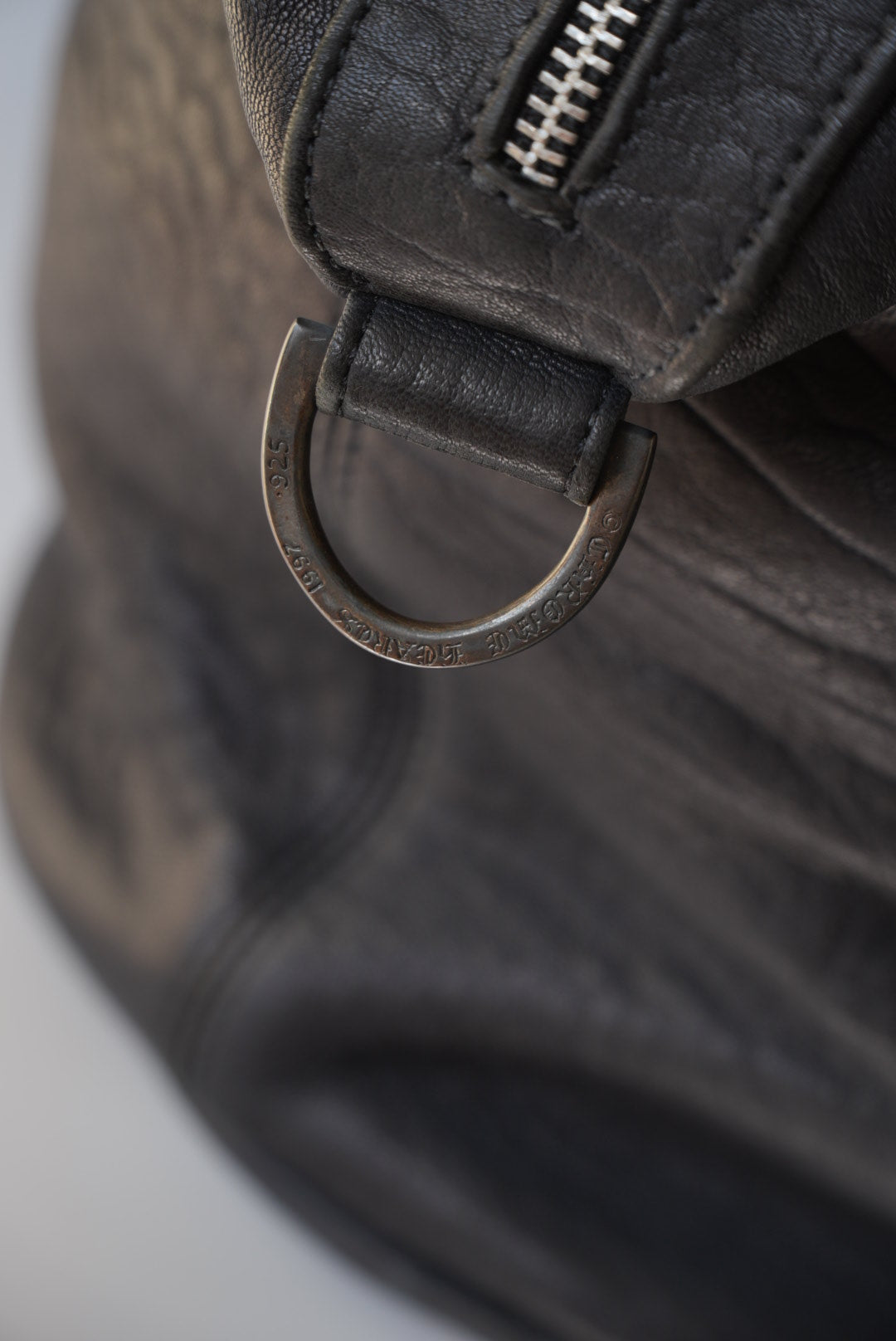 Rare 90s - Big Dagger Embellished Leather Duffle Bag