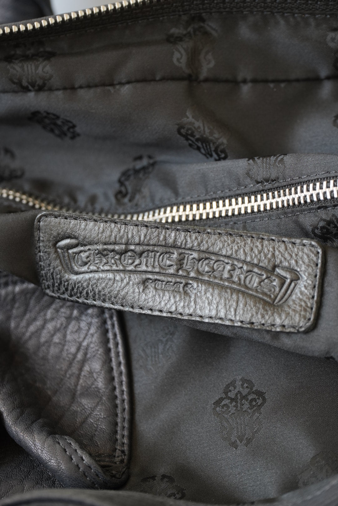 Rare 90s - Big Dagger Embellished Leather Duffle Bag