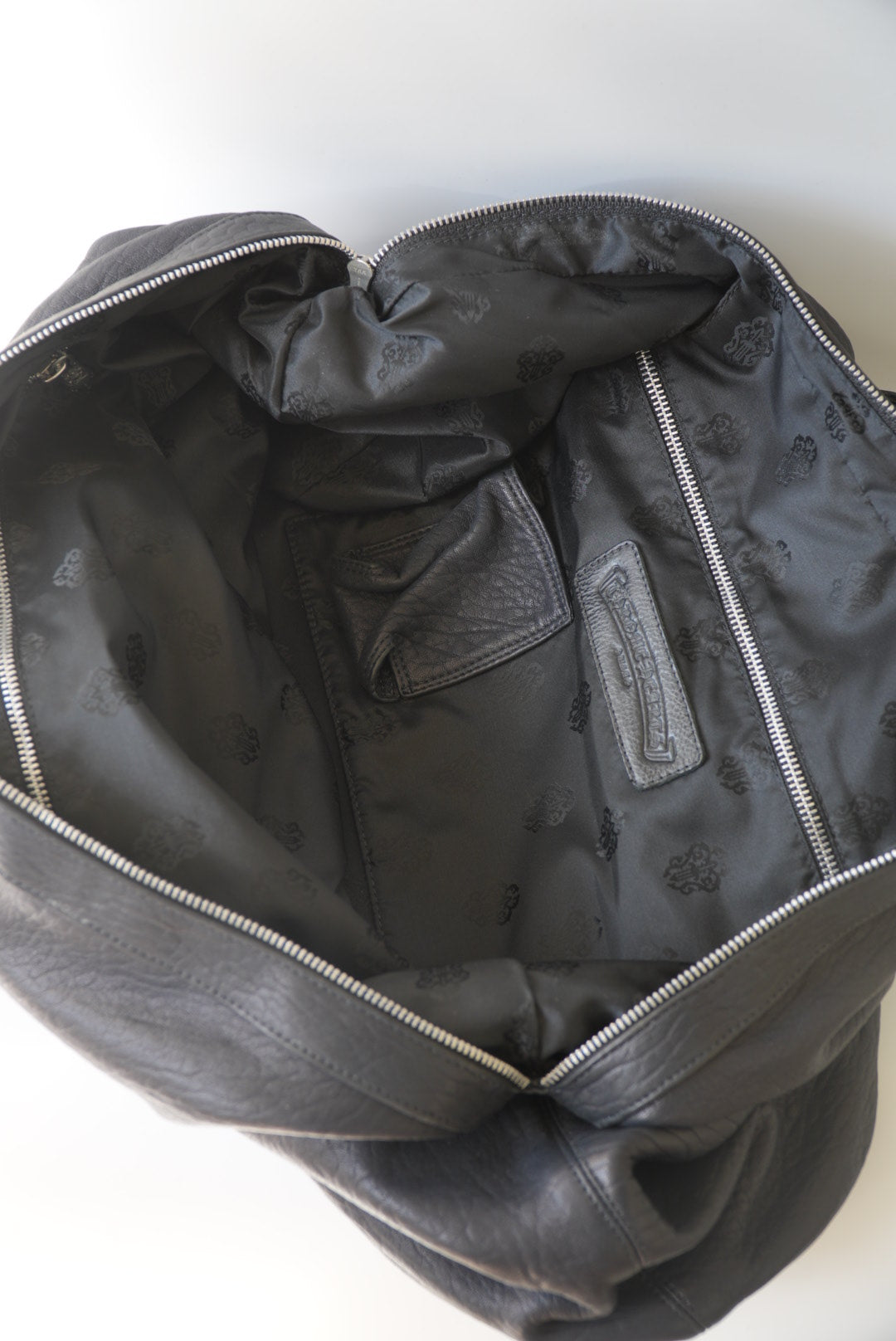 Rare 90s - Big Dagger Embellished Leather Duffle Bag