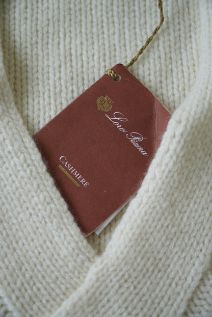 Loro Piana White Cashmere Short Sleeve Jumper