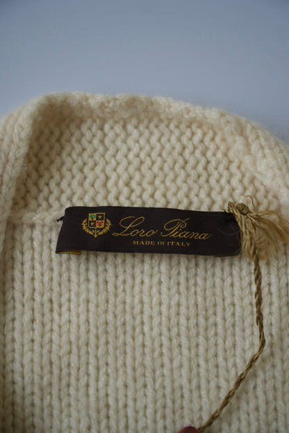 Loro Piana White Cashmere Short Sleeve Jumper