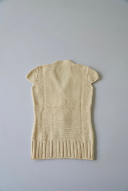 Loro Piana White Cashmere Short Sleeve Jumper