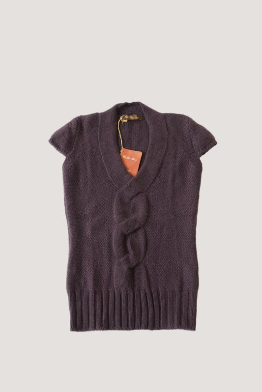 Loro Piana White Cashmere Short Sleeve Jumper